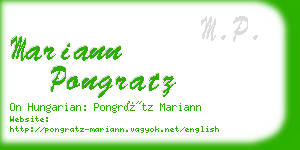 mariann pongratz business card